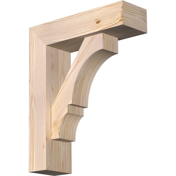Ekena Millwork Balboa Block Smooth Bracket w/ Offset Brace, Douglas Fir, 5 1/2"W x 18"D x 22"H BKT0604X18X22BOA05SDF - main